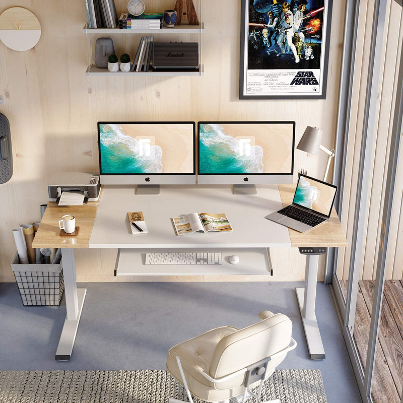 Inbox Zero Dual Motor Height Adjustable Electric Standing Desk With